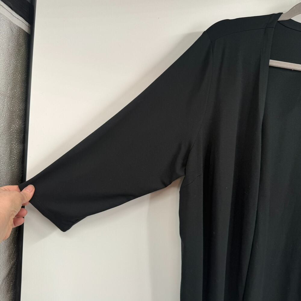 NWT J Jill Wearever Cardigan Top 2X Black V-neck Button 3/4 Sleeve Stretch - Picture 4 of 11
